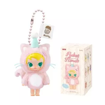 POP MART Плюшевый кулон серии Baby Molly Pocket Friends Pop Mart Gachapon Фигурка в слепой коробке Пластиковая модель Премиальная игрушка ПВХ Мягкий винил Оригинальный персонаж