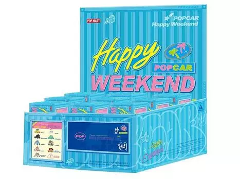 POP MART POPCAR Happy Weekend Series Alloy ABS PVC Trading Figures Box of 9 & &