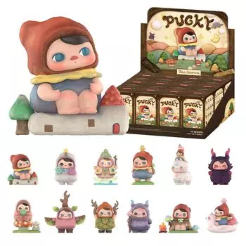 POP MART PUCKY Adventure Series Box 12 Pop Mart Gacha Gacha Blind Box Фигурка Пластиковая модель Премиум-игрушка Мягкий винил ПВХ Оригинальный персонаж День рождения