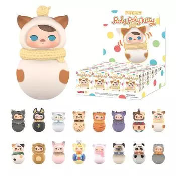 POP MART PUCKY Kitty Series Box 16 Kitty Roly-Poly [Разные детали] (Серия PUCKY Roly-Poly, шт., 16)