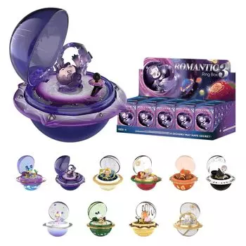 POP MART Romantic Ring Box Scene Set Box 10 POP MART Gacha Gacha Blind Box Фигурка Пластиковая модель Премиум игрушка Мягкий винил Оригинальный персонаж День рождения