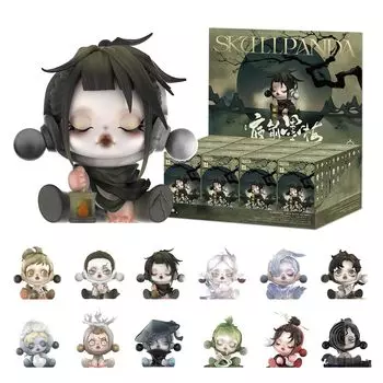 POP MART SKULLPANDA The Ink Plum Blossom Series Box 12 Pop Mart Gacha Gacha Blind Box Фигурка Пластиковая модель Премиум-игрушка Мягкий винил из ПВХ Оригинал
