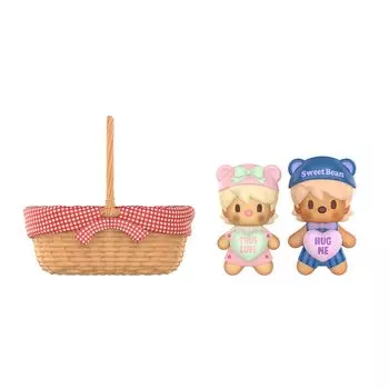 POP MART Sweet Bean Фигурка в виде корзины для печенья Pop Mart Gacha Gacha Blind Box Фигурка из пластиковой модели Премиум-игрушка Мягкий винил из ПВХ Оригинальный персонаж День рождения