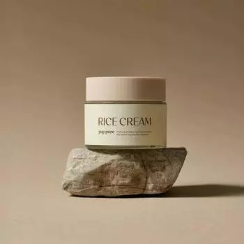 POP PURE Рисовый крем 50 г, Осветляющий, Питательный, Успокаивающий, Увлажняющий, Увлажняющий, Корейская косметика, Kbeauty, пробник
