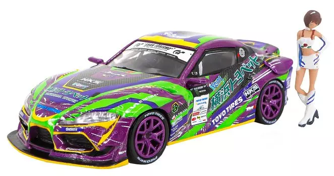 POP RACE Eva RT Первая машина GR Supra D1 Grand Prix Series 2020 с фигуркой Race Queen, готовый продукт 1/64