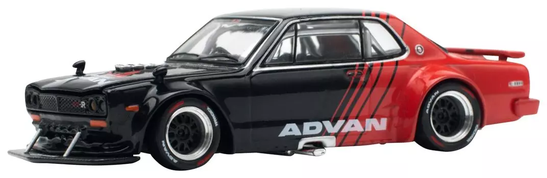 POP RACE SKYLINE V8 DRIFT ADVAN LIVERY Завершенный продукт 1/64 GT-R (ХАКОСУКА)