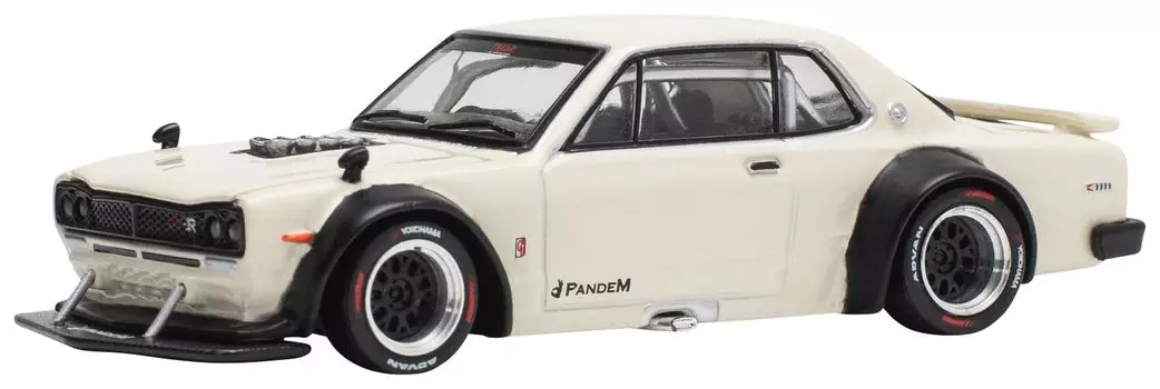 POP RACE SKYLINE V8 DRIFT WHITE готовый продукт 1/64 GT-R