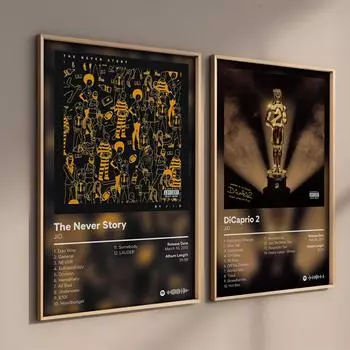 Поп-рэп, обложка музыкального альбома, постер JID, эстетический рэпер, хип-хоп, рок, назад, The Forever Story, Ди Каприо, холст, искусство, декор для комнаты, стены 21x30cm No Frame