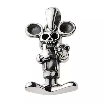 Pop Skull Mouse Pendant Zirconia fp0268 [Figmart] [Silver Accessory]