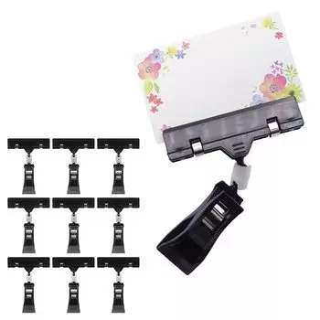 Pop Stand Clip 360 Degree Rotation Price Card Store Office Card Laminate 10 шт. (черный)