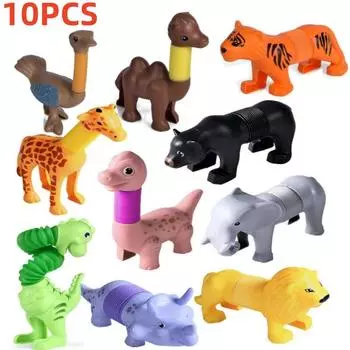 Поп-трубки, игрушки для животных, игрушки-непоседа, лев, слон, динозавр, жираф, медведь, сенсорные трубки для малышей, снятие стресса, СДВГ, детская игрушка, подарок 1PCS