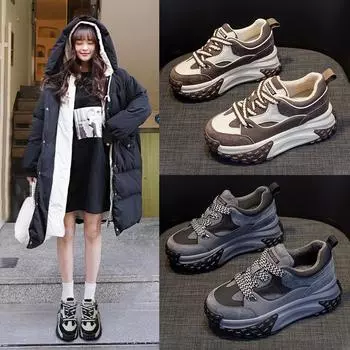 Поп-туфли маленькие белые туфли студенческие туфли повседневная мода туфли на толстой подошве 33 чёрный