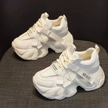 Поп-туфли на толстой подошве в повседневном стиле со шнуровкой 34 бежевый