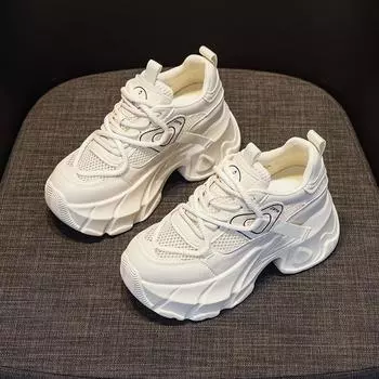 Поп-туфли с толстой подошвой и внутренней высотой, модные женские туфли 34 бежевый