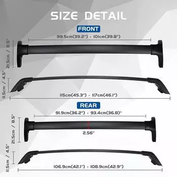 Поперечная перекладина багажника на крышу, подходит для 2019 2020 2025 2025 23 Toyota RAV4 RAV 4 Алюминиевый багажник на крышу для багажника на крыше автомобиля чёрный