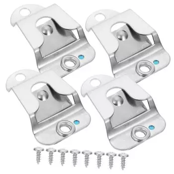 POPETPOP 4 шт. Крепление для микрофона, металлический крючок, вешалка из нержавеющей стали, металлический зажим для микрофона, зажим для подвешивания микрофона, универсальная вешалка для радиоприемника серебряный