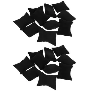 POPETPOP Чехол для наручных часов Подушка Подушка для ювелирных изделий Чехол для хранения ювелирных изделий Дисплей для ювелирных изделий Набор из 20 предметов Мини-подушка Черная Подушка для ювелирных изделий Часы