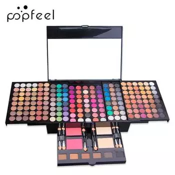 POPFEEL194 Цветная палитра теней для век Earth Color Перламутровые матовые тени для век Ремонт Румяна Пудра для бровей Пианино Палитра для макияжа