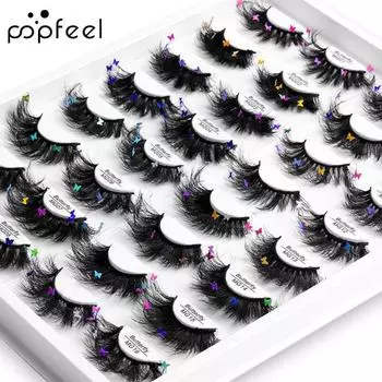 POPFEEL 1 пара накладных ресниц, наращивающие волосы, водонепроницаемые, натуральные, грязные, накладные ресницы 8