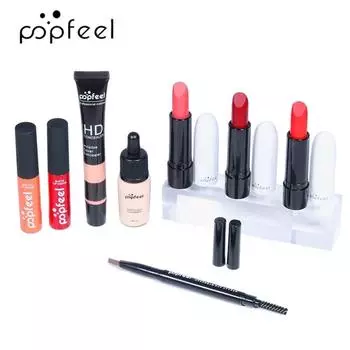 POPFEEL Набор для макияжа Полный набор профессиональных продуктов Тени для век Блеск для губ Тушь для ресниц Подводка для глаз Женская косметика Maquiagem 8-29 шт, KIT010 8 шт Без упаковки, 1 шт