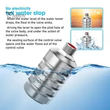 Поплавковый клапан Водяной клапан из нержавеющей стали Полностью автоматический контроль уровня воды Экономия воды Автоматическое отключение шарового мини-поплавкового клапана для резервуаров с водой для бассейнов D