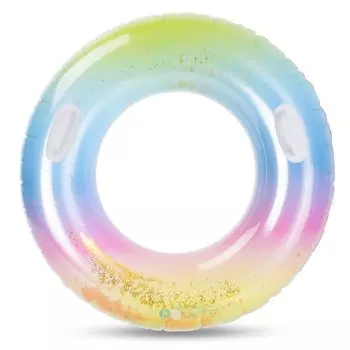 Поплавок Oziral для взрослых с большой плавающей ручкой Glitter Glitter Sea Summer Water Rainbow 100 см, поплавок, простой, прочный, безопасный, прозрачный, толстый,