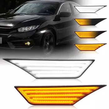 POPMOTORZ светодиодный боковой габаритный фонарь для Honda Civic Series Coupe Sedan Type R Hatchback Sports Touring Si Переднее крыло бампер указатель поворота световой индикатор светодиодный поворотник
