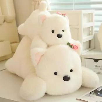 Плюшевая игрушка Popova Lying Dog, милый лежащий щенок, кукла, детский подарок-компаньон 30cm