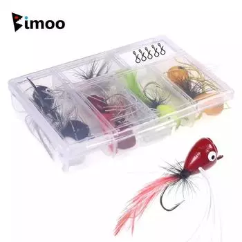 Попперс Bimoo нахлыстом, плавучая приманка-поппер для ловли синежаберного окуня, белый, красный, черный, шартрез, оранжевый #2