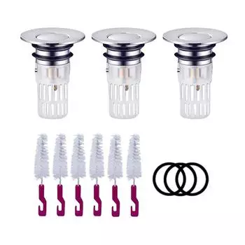 Popping Up Sink Drain Strainer Set Sink Drain Filter Copper Bounce Core Bathroom Sink Stoppers for Bathroom Sinks