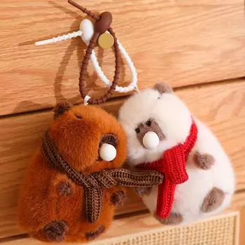 Poppova Kapibala Capybara плюшевая подвеска смешная Pinch Le Unzipped Doll Schoolbag Hanging 12cm