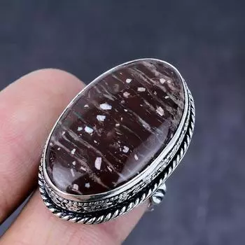 Poppy Jasper Gemstone Handmade 925 Steling Silver Gift Jewelry Ring Size 7 u4k02