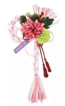 Poppy Nagoya Artificial Flower Shimenawa New Year New Year Decoration Pink Entrance New Year SN-14