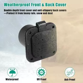 Попрощайтесь с проблемами электропитания. Водонепроницаемые розетки для автофургонов. Скрытая розетка для автофургона с простым подключением. чёрный