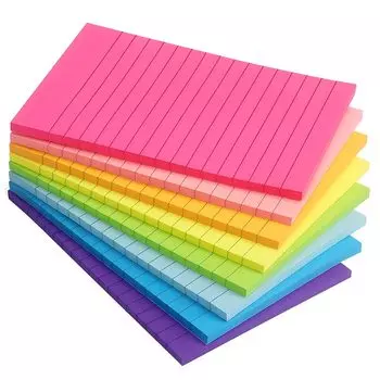 POPSFL Sticky Liner 150 x 100 45 листов x 8 Большие неоновые липкие заметки, мм, блокноты, цветные,