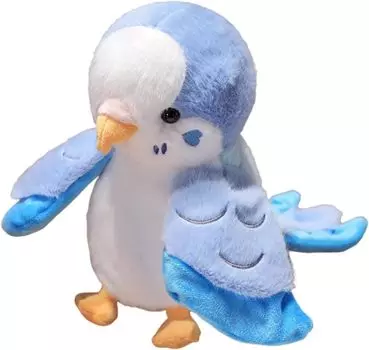 Попугай кукла-марионетка попугай плюшевая игрушка пушистая кукла-марионетка для обучения 20 см [lulubelle] (синий) синий