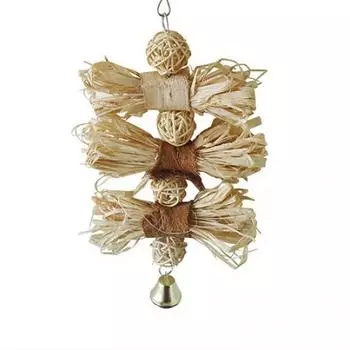 Попугай, попугай, птица, жевательные укусы, соломенный мяч, клетка-колокольчик, подвесная игрушка для лазания, качели для домашних животных