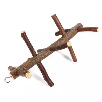 Попугай Птицы Жердочки Клетка Подставка Игрушка Подвесная Деревянная Активность Ветки Подъем по Лестнице