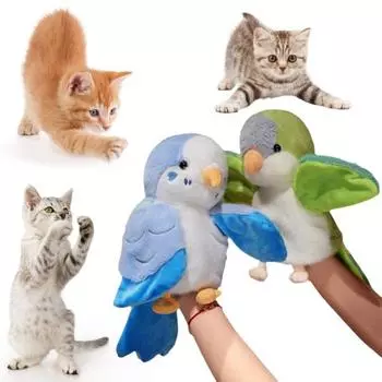 Попугай ручная кукла для детей плюшевые куклы-животные для ролевых игр и обучения красочная мягкая игрушка кукла-птица для рассказывания историй синий