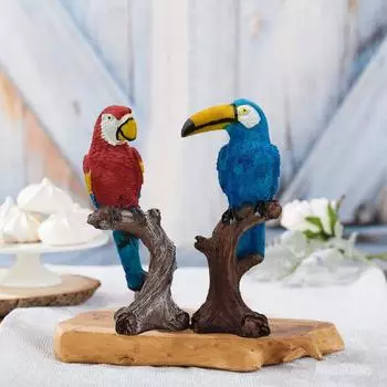Попугай Влюбленная пара Васту Птица Статуэтка Экспонат Сидит на Дереве Для Домашнего Декора Новинка