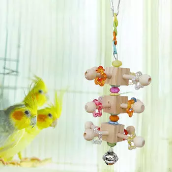 Попугай жевательная игрушка птица подвесная клетка для питомца интерьер кусать птиц для аксессуаров
