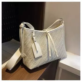Popular bags women s new summer shoulder messenger woven bag casual commuter tote bag