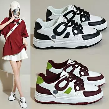 Popular board shoes women s ins tide spring 2024 new niche versatile thick-soled flat-bottomed sports and leisure white shoes 35