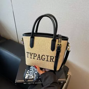 Popular contrasting small bags women s new spring and summer versatile messenger bags fashionable portable bucket bags чёрный