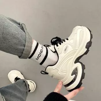 Popular dad platform shoes women s small men increase in height 2025 spring and autumn new versatile ins casual sports shoes stock shoes [not the picture, randomly sent]