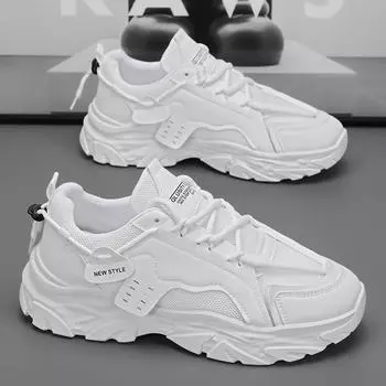 Popular dad shoes 2024 autumn new Korean version retro trend breathable mesh versatile comfortable sports and leisure shoes 39 чёрный