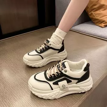 Popular dad shoes children spring and autumn thick soles 2025 new Internet celebrity leisure sports women s shoes student running shoes 35