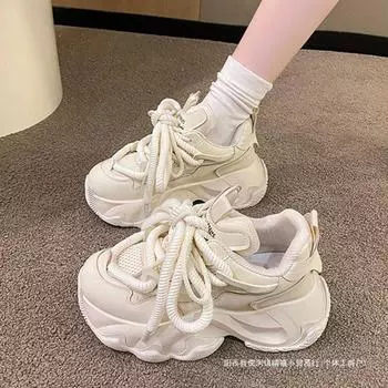 Popular dad shoes heightened new high heels versatile small man shows high platform muffin sneakers women 35