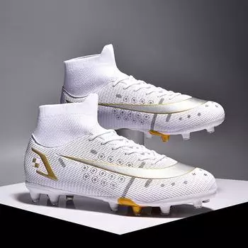 Popular football shoes men s broken nails spikes students youth high-top game training grass sports shoes 35