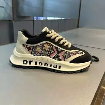 Popular four-season men s shoes new sports trend Forrest Gump shoes casual platform dad height-increasing sports shoes spring and autumn models 39 чёрный